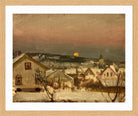Amaldus Nielsen Print, Vinteraften fra ateliervinduet (1875) in a light oak frame