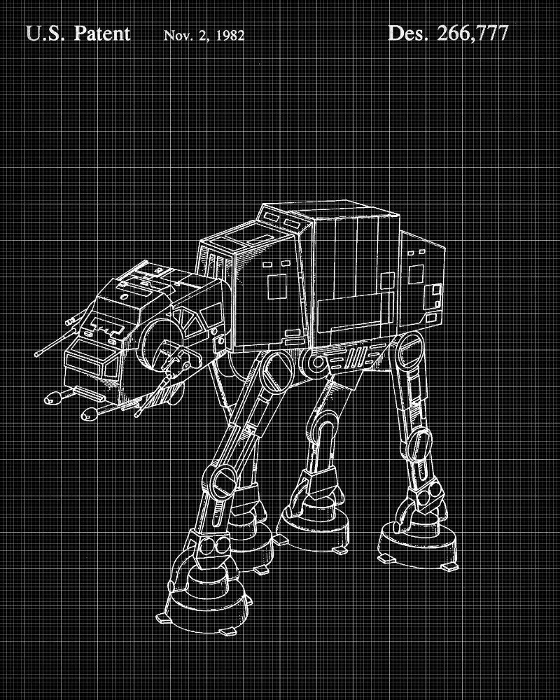 AT-AT Blueprint Poster Patent Print Star Wars 