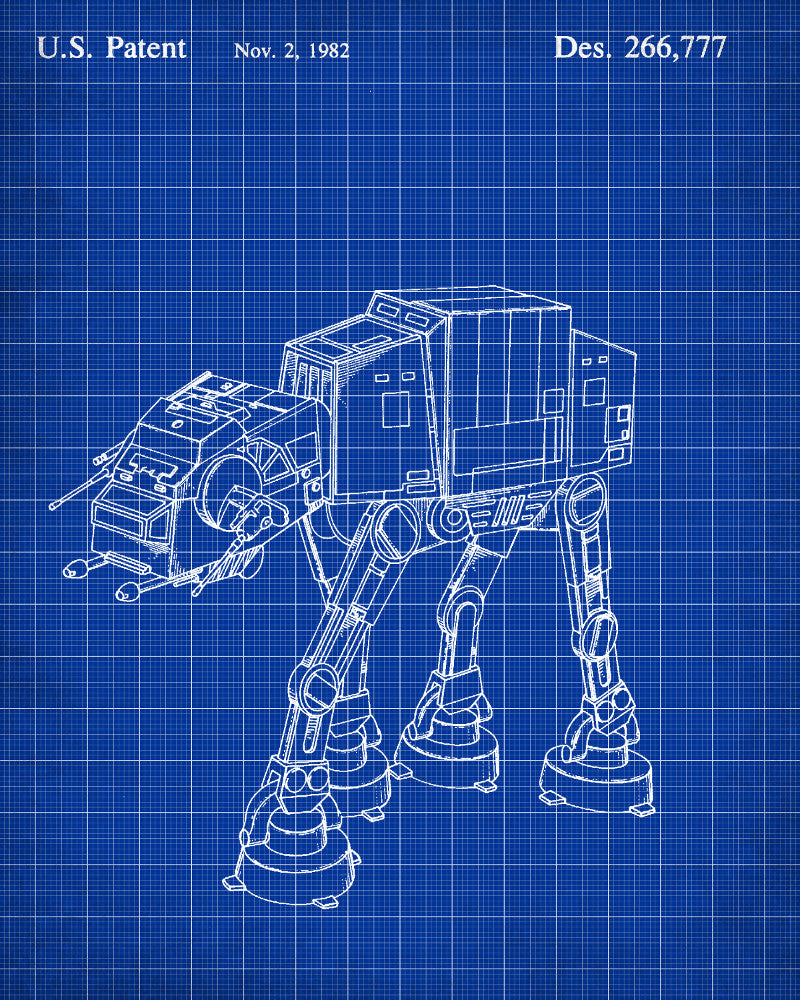 AT-AT Blueprint Poster Patent Print Star Wars 