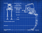 AT-ST Blueprint Poster Patent Print Star Wars All Terrain Scout Transport