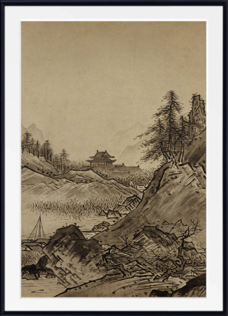 Sesshū Tōyō Fine Art Print, Japanese Autumn Landscape