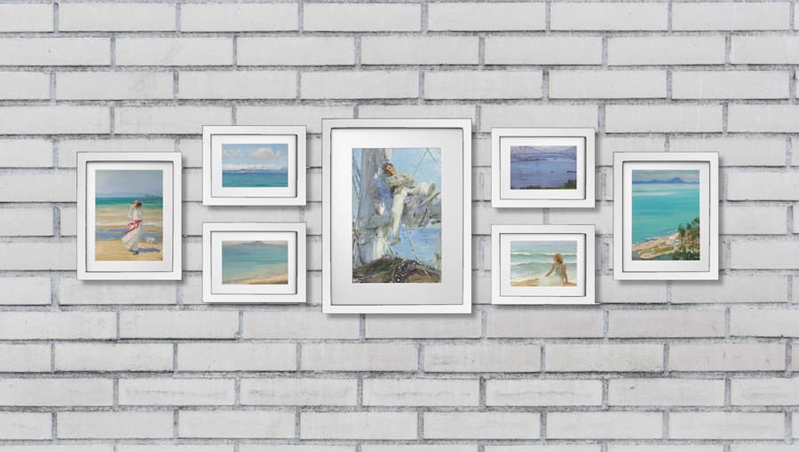 Living Room Classic Art Gallery Wall Set of 7 Framed Prints