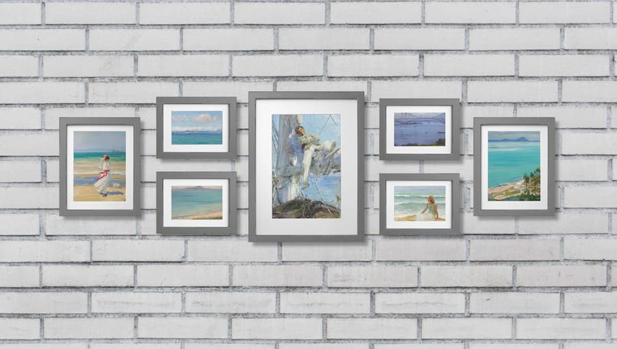 Living Room Classic Art Gallery Wall Set of 7 Framed Prints