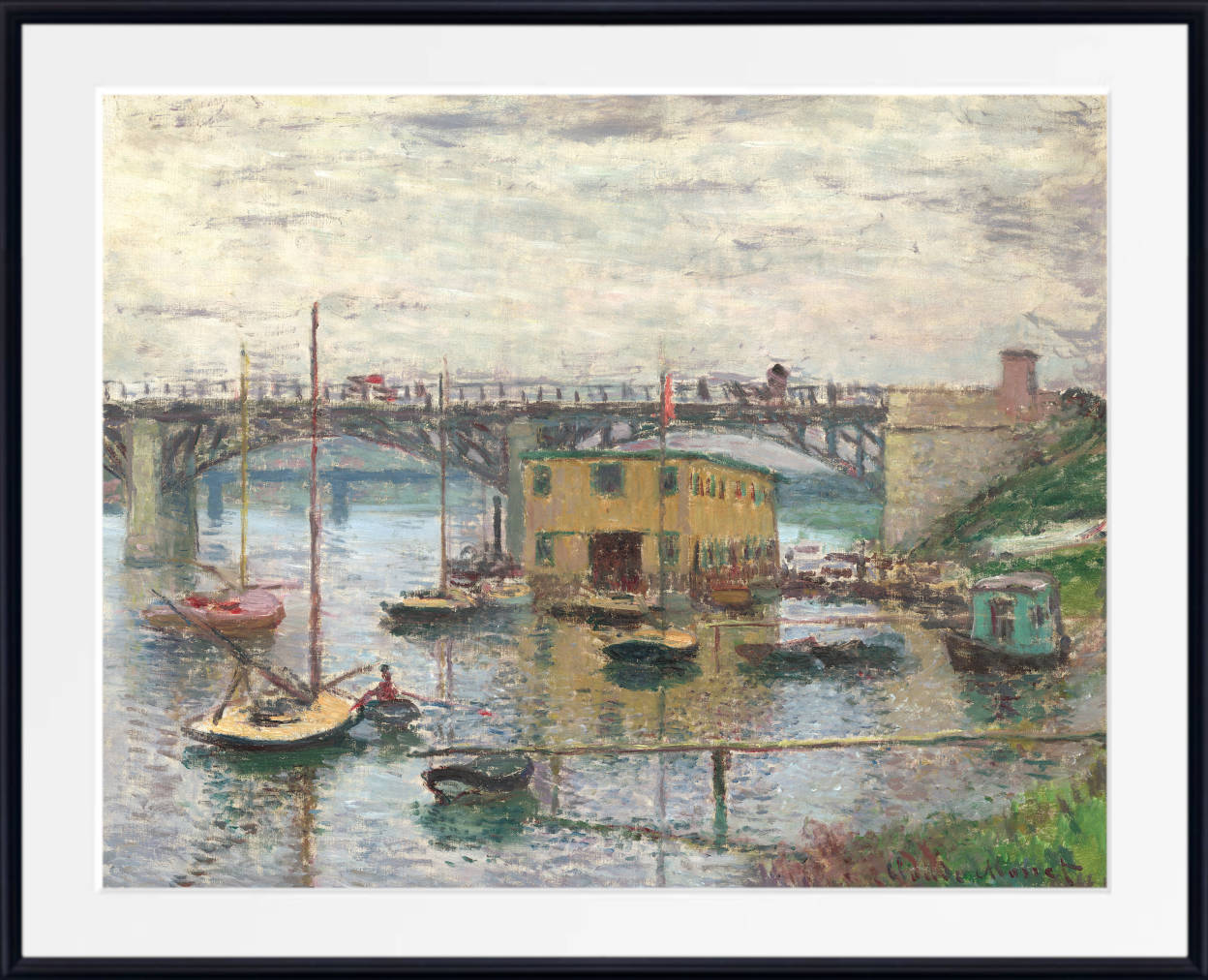 Claude Monet Fine Art Print, Bridge at Argenteuil on a gray day