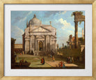 Canaletto Print, A capriccio with the church of the Redentore (1744) — gold frame