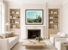 Canaletto Print, A Lock, a Column, and a Church beside a Lagoon — living room roomset