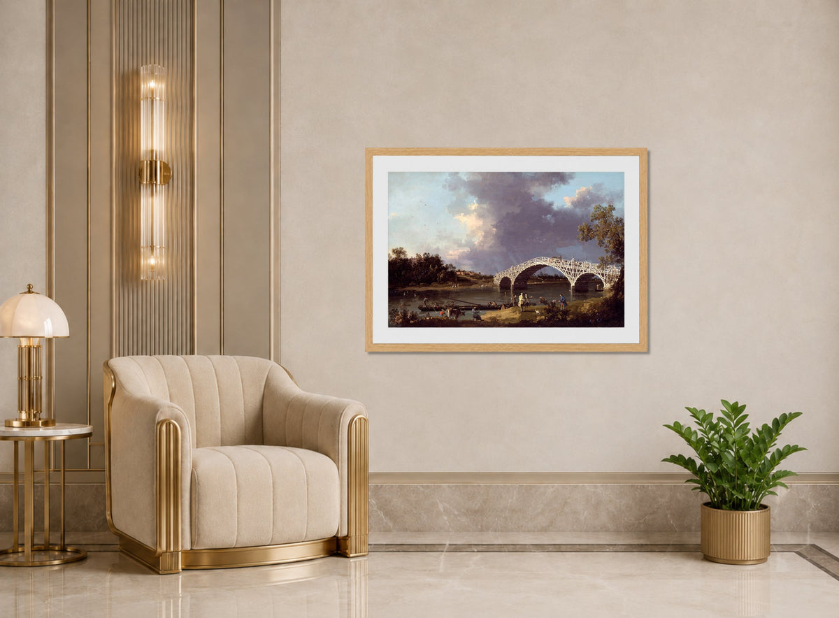 Canaletto Print, A View of Walton Bridge — art deco roomset