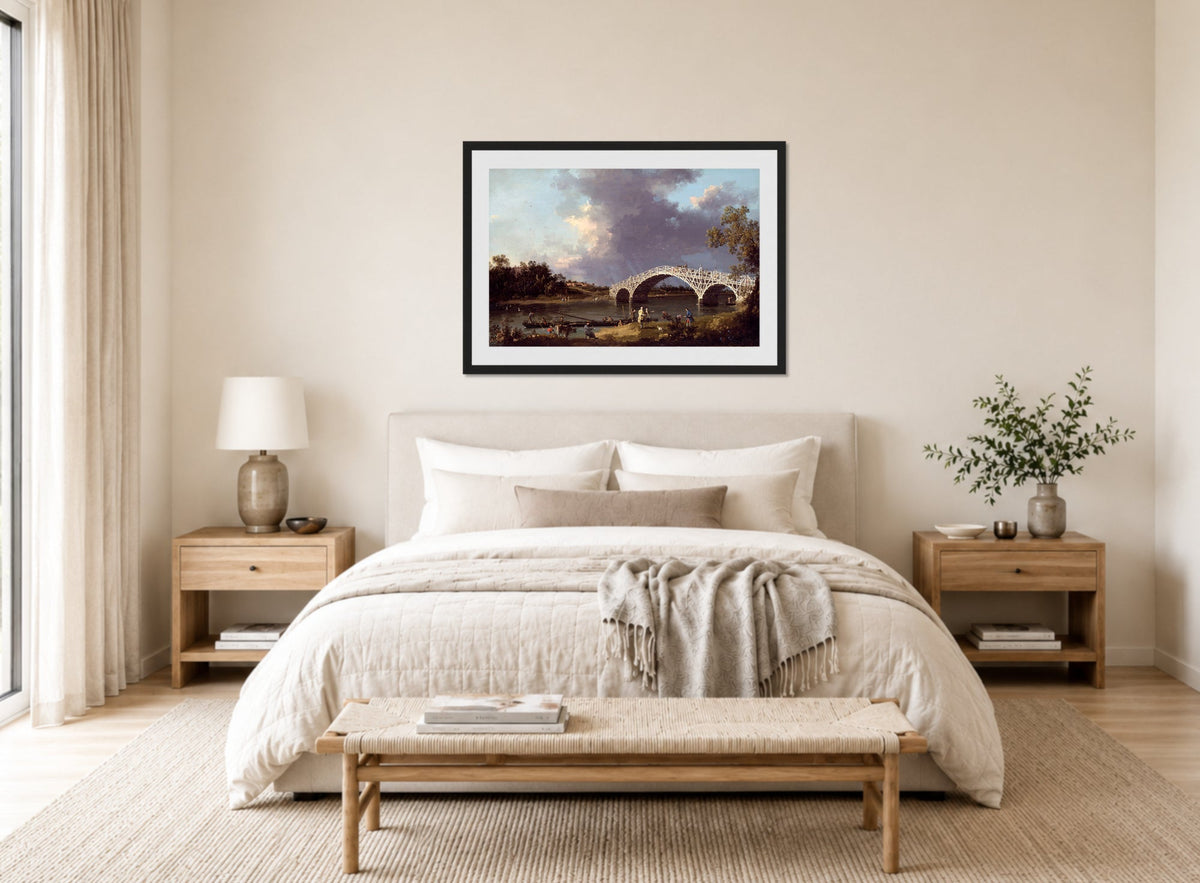 Canaletto Print, A View of Walton Bridge — bedroom