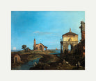 Canaletto Print, An Island in the Lagoon with a Gateway and a Church (1743–44) — rolled canvas
