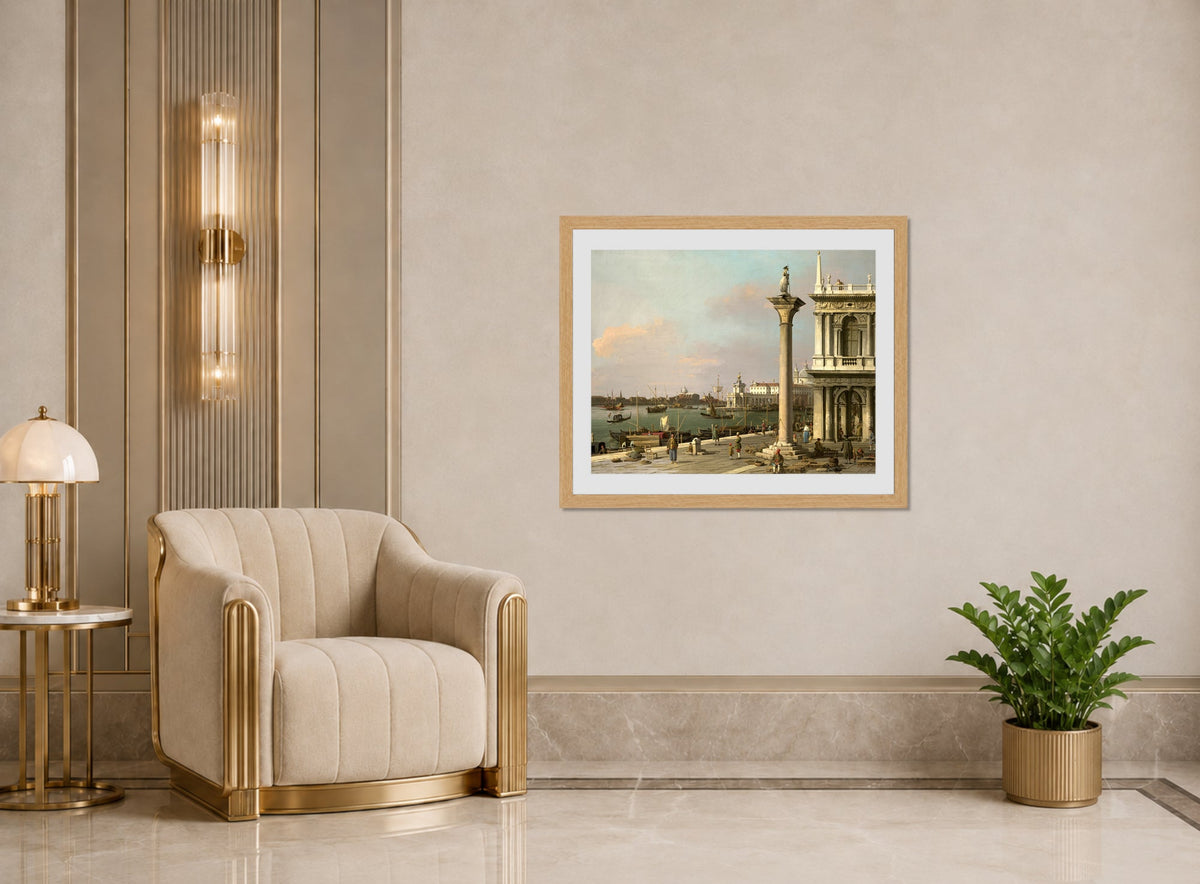 Canaletto Print, Bacino di San Marco: From the Piazzetta — art deco roomset
