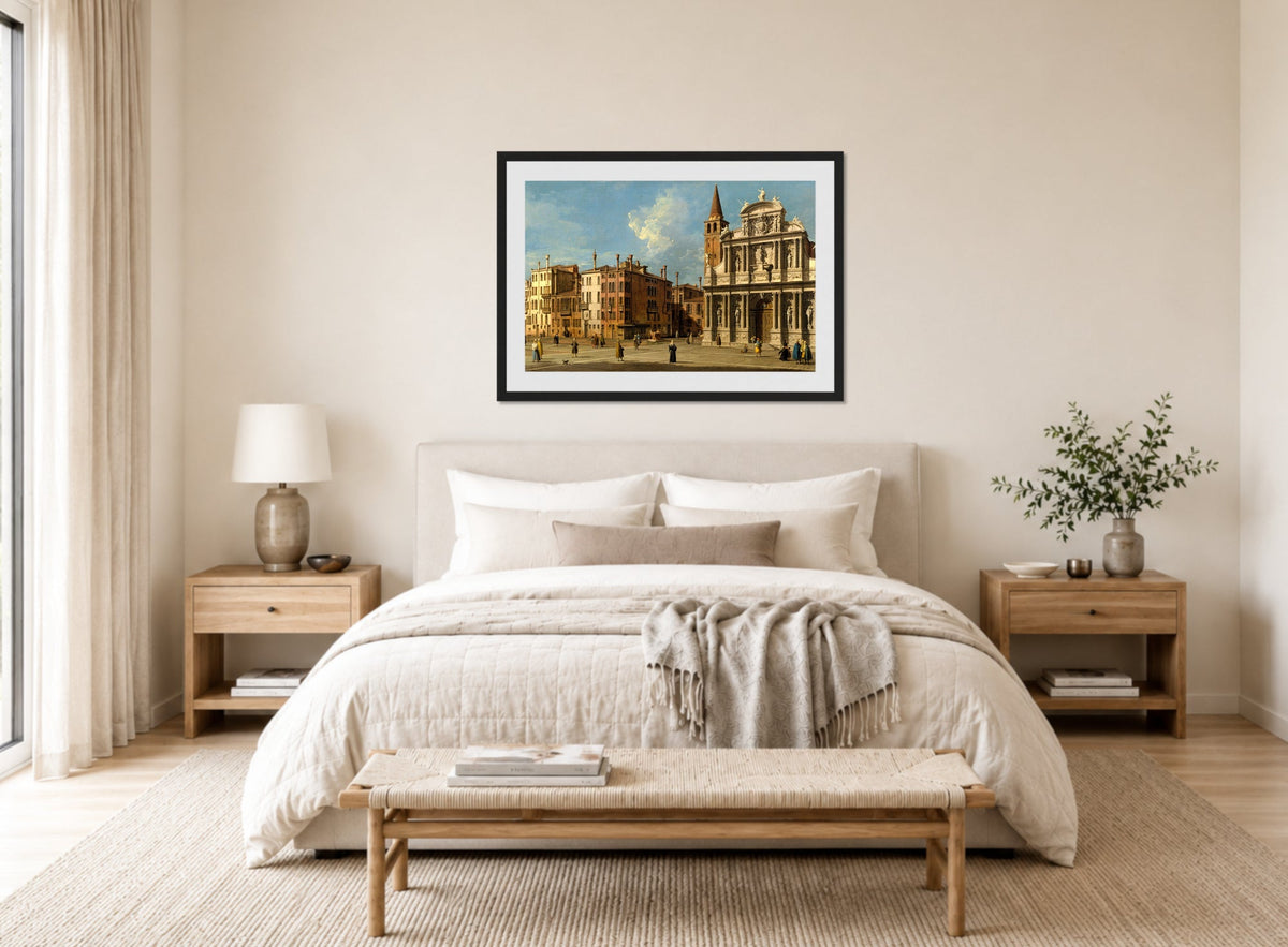 Canaletto Print, Campo Santa Maria Zobenigo, Venice (1730s) — bedroom