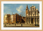 Canaletto Print, Campo Santa Maria Zobenigo, Venice (1730s) — oak frame