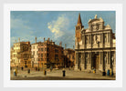 Canaletto Print, Campo Santa Maria Zobenigo, Venice (1730s) — white frame