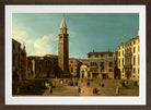 Canaletto Print, Campo Sant’Angelo, Venice (1730s) — brown frame