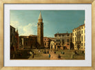 Canaletto Print, Campo Sant’Angelo, Venice (1730s) — gold frame