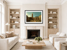 Canaletto Print, Campo Sant’Angelo, Venice (1730s) — living room roomset
