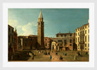 Canaletto Print, Campo Sant’Angelo, Venice (1730s) — white frame