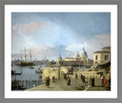Canaletto Print, Entrance to the Grand Canal from the Molo, Venice (1742-1744) — light grey frame