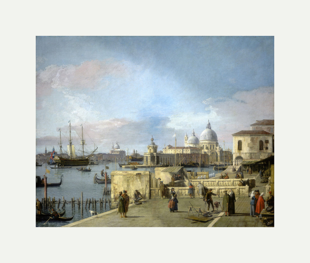 Canaletto Print, Entrance to the Grand Canal from the Molo, Venice (1742-1744) — rolled canvas