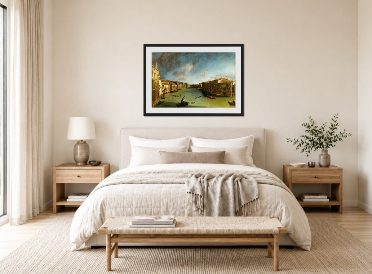 Canaletto Print, Grand Canal from Palazzo Balbi towards the Rialto (between 1720 and 1723) — bedroom