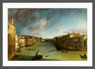Canaletto Print, Grand Canal from Palazzo Balbi towards the Rialto (between 1720 and 1723) — dark grey frame