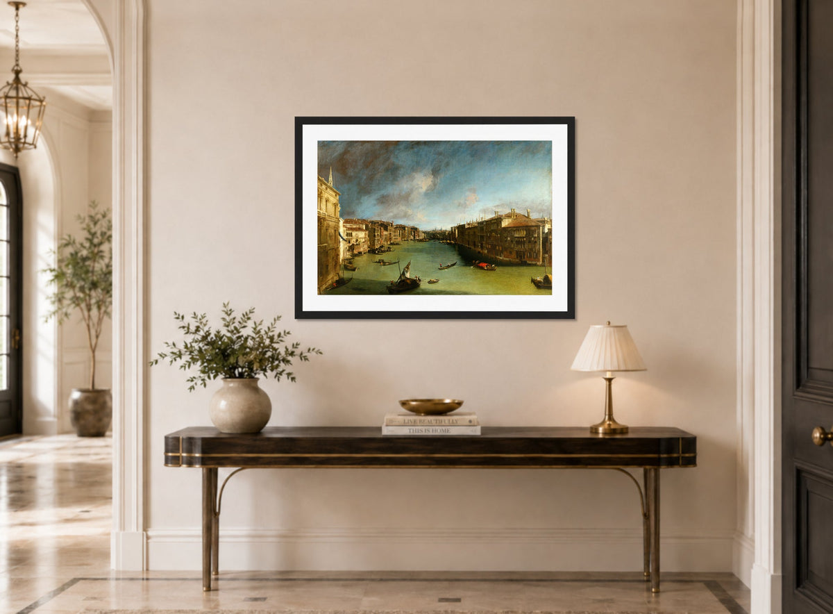 Canaletto Print, Grand Canal from Palazzo Balbi towards the Rialto (between 1720 and 1723) — hallway