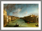 Canaletto Print, Grand Canal from Palazzo Balbi towards the Rialto (between 1720 and 1723) — light grey frame