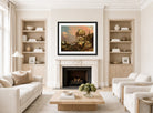 Canaletto Print, Imaginary View with a Tomb by the Lagoon (early 1740s) — living room roomset