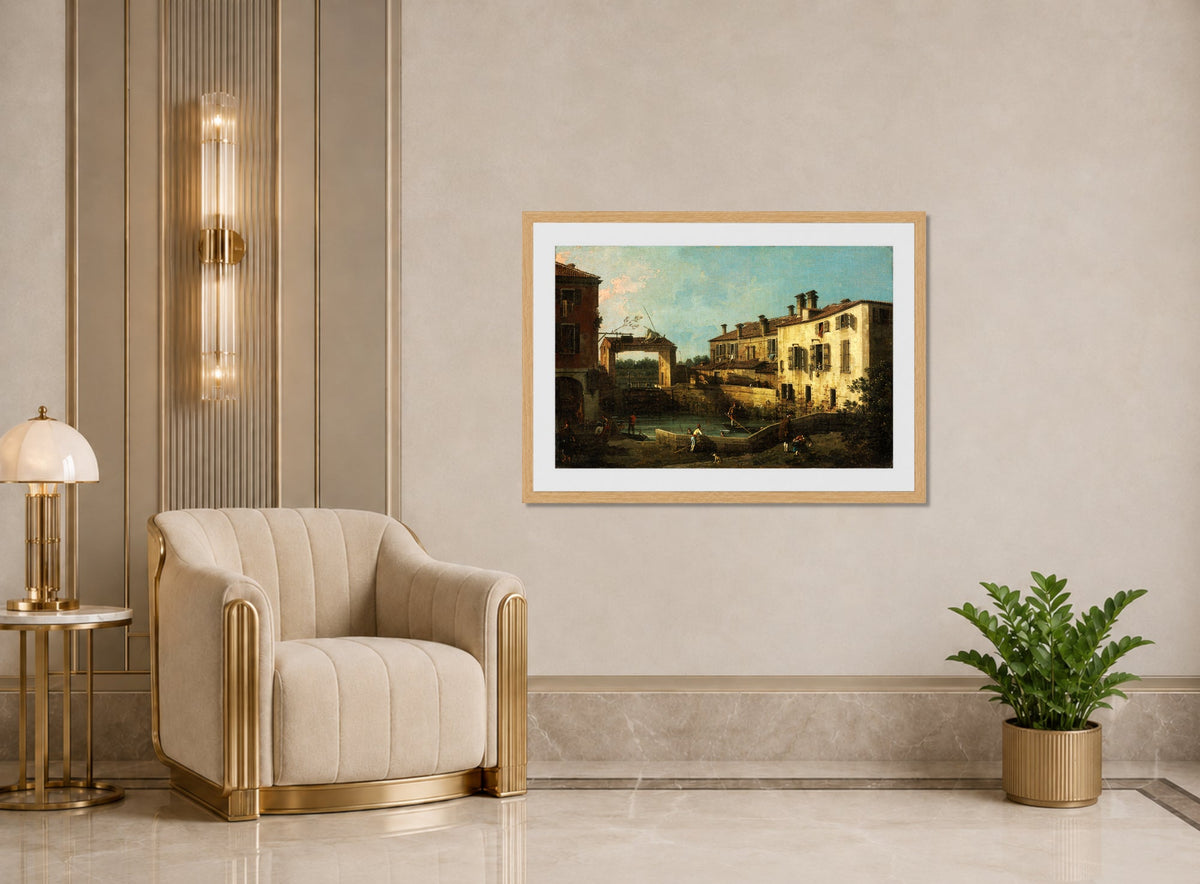 Canaletto Print, Lock near Dolo — art deco roomset