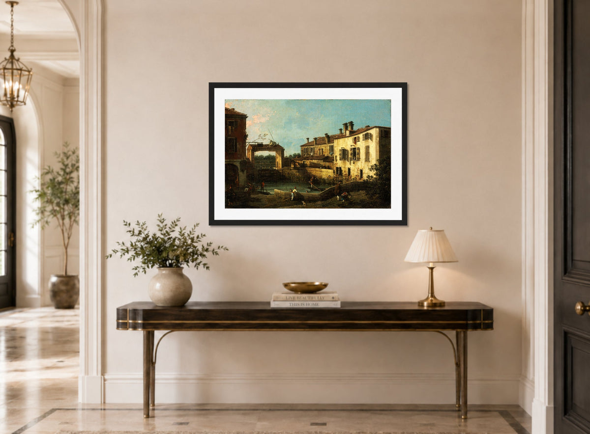 Canaletto Print, Lock near Dolo — hallway