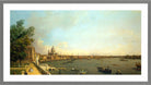 Canaletto Print, London: The Thames from Somerset House Terrace towards the City — light grey frame