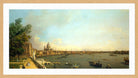 Canaletto Print, London: The Thames from Somerset House Terrace towards the City — oak frame