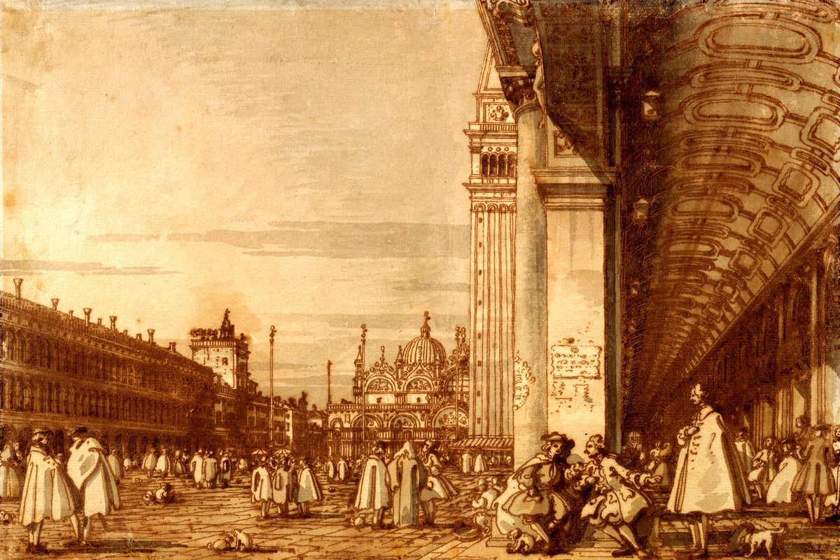 Canaletto Print, Piazza San Marco from the Southwest Corner, with the Procuratie Nuove on the Right — unframed