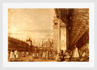 Canaletto Print, Piazza San Marco from the Southwest Corner, with the Procuratie Nuove on the Right — white frame