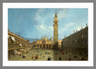 Canaletto Print, Piazza San Marco (late 1720s) — light grey frame