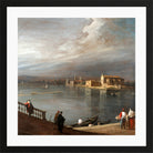 Canaletto Print, San Cristoforo, San Michele, and Murano from the Fondamenta Nuove, Venice (1722–1723) — black frame