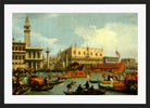 Canaletto Print, The Bucintore Returning to the Molo on Ascension Day (1727 - 1729) — black frame