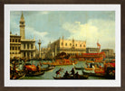 Canaletto Print, The Bucintore Returning to the Molo on Ascension Day (1727 - 1729) — brown frame
