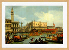 Canaletto Print, The Bucintore Returning to the Molo on Ascension Day (1727 - 1729) — oak frame