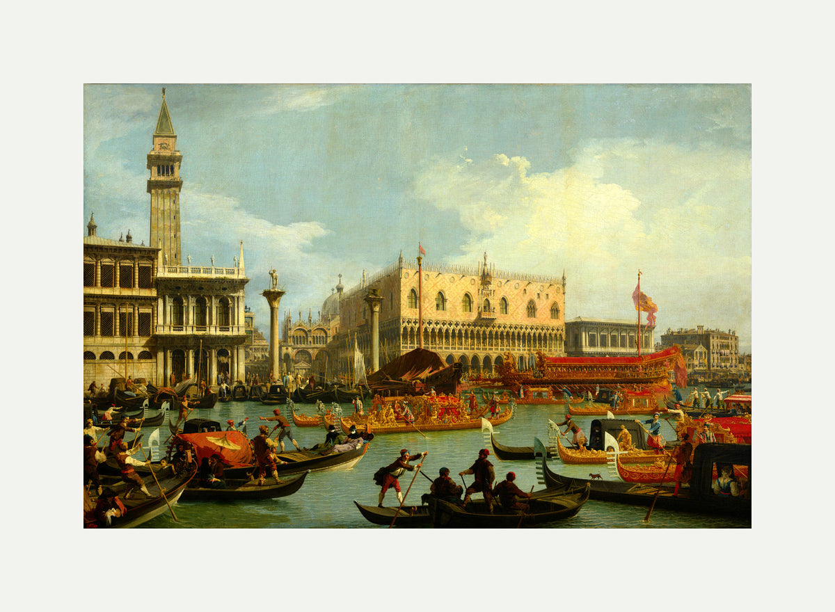 Canaletto Print, The Bucintore Returning to the Molo on Ascension Day (1727 - 1729) — rolled canvas