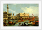 Canaletto Print, The Bucintore Returning to the Molo on Ascension Day (1727 - 1729) — white frame