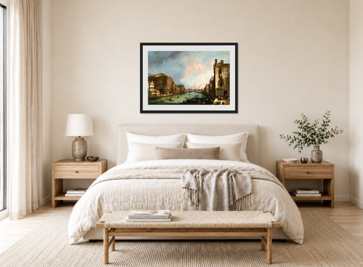 Canaletto Print, The Grand Canal in Venice with the Palazzo Corner Ca’Grande (1722) — bedroom