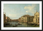 Canaletto Print, The Grand Canal, Venice, Looking South-East from San Stae to the Fabbriche Nuove di Rialto — black frame