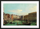 Canaletto Print, The Grand Canal, Venice, Looking South toward the Rialto Bridge (1730s) — black frame