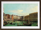 Canaletto Print, The Grand Canal, Venice, Looking South toward the Rialto Bridge (1730s) — brown frame