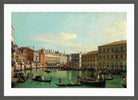 Canaletto Print, The Grand Canal, Venice, Looking South toward the Rialto Bridge (1730s) — dark grey frame