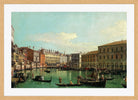 Canaletto Print, The Grand Canal, Venice, Looking South toward the Rialto Bridge (1730s) — oak frame