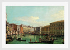 Canaletto Print, The Grand Canal, Venice, Looking South toward the Rialto Bridge (1730s) — white frame