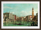 Canaletto Print, The Grand Canal, Venice, Looking Southeast, with the Campo della Carità to the Right (1730s) — brown frame
