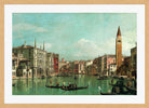 Canaletto Print, The Grand Canal, Venice, Looking Southeast, with the Campo della Carità to the Right (1730s) — oak frame